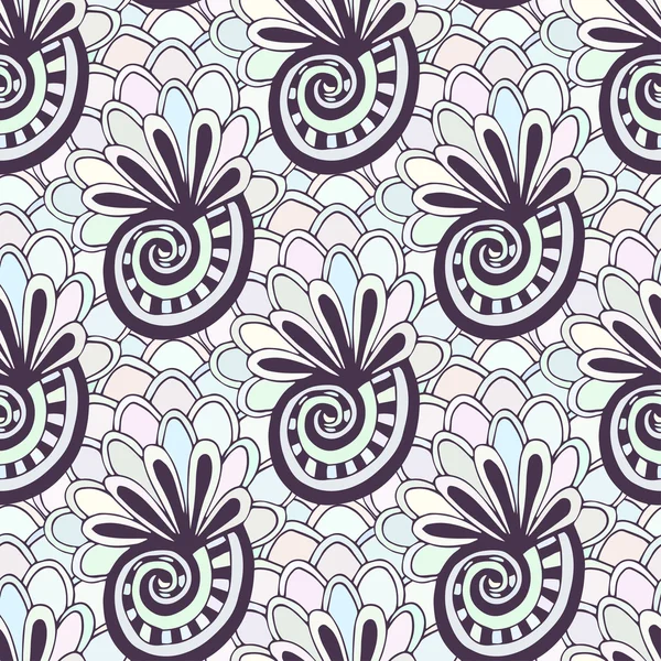 Doodling seamless pattern with seashells — Wektor stockowy