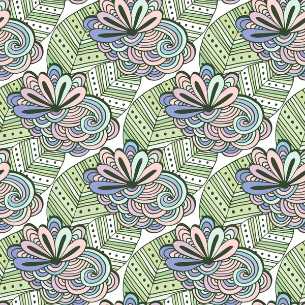 Zen art floral vector pattern. — Stock Vector