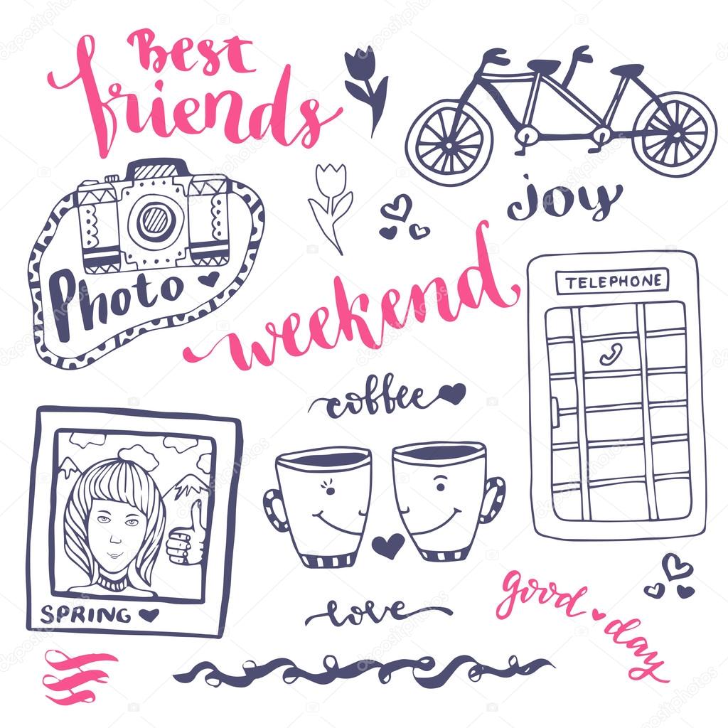 Weekend sketch art romantic set