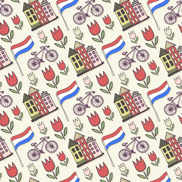 Holland doodles vector background.  