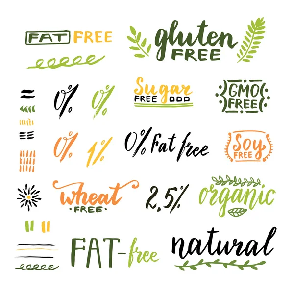 Badges et étiquettes pour produits naturels faits maison . — Image vectorielle