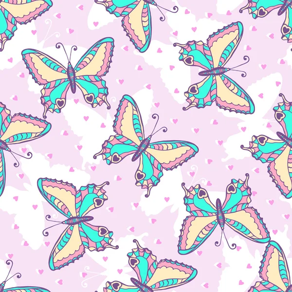 Fashion Butterflies pattern. — Stock Vector