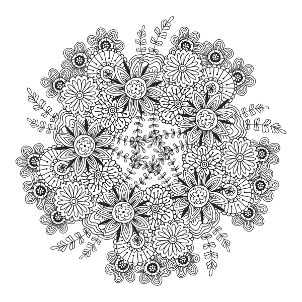 Векторна мандала з квітковим візерунком . — стоковий вектор