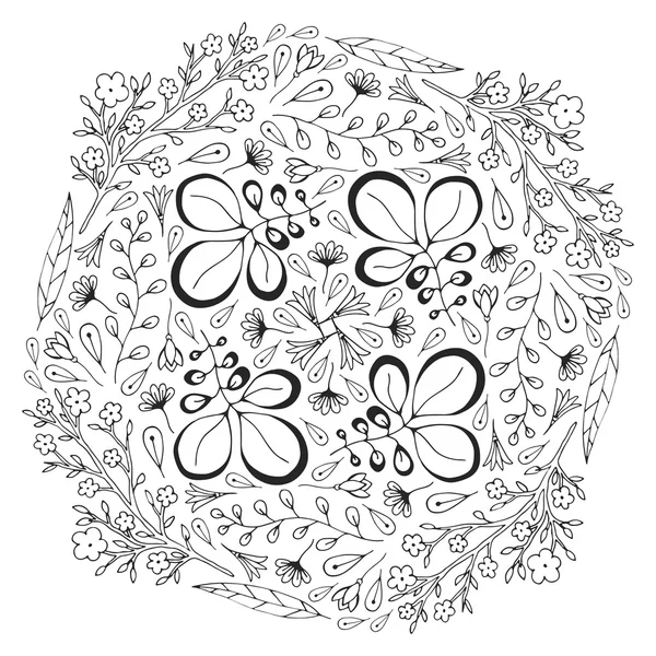 Vector circle floral ornament. — Stock Vector