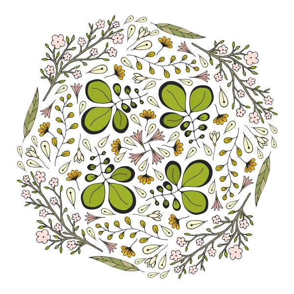 Adorno floral círculo vectorial . — Vector de stock