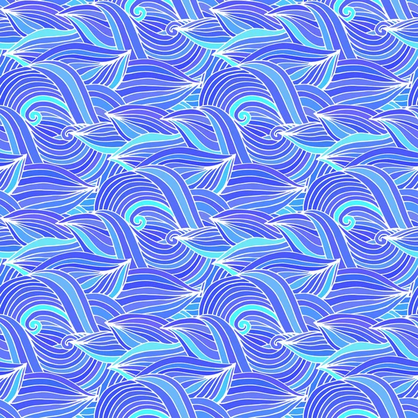 Blå vågor vektor upprepande mönster. — Stock vektor