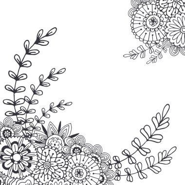 Vektör soyut çiçek dekorasyon için.  