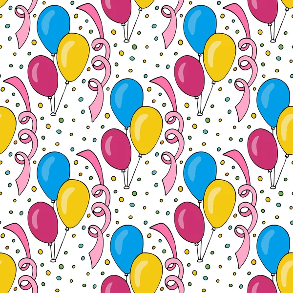 Vektor-Geburtstagsmuster mit bunten Luftballons. — Stockvektor