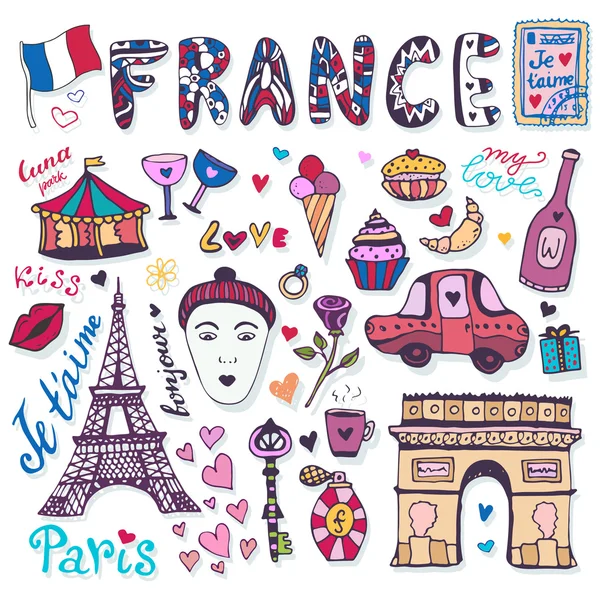 France elements set — Stock Vector