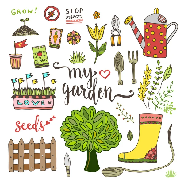 Ensemble d'outils de jardin — Image vectorielle