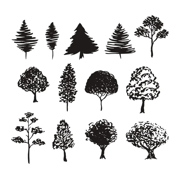 Design of Trees collection — Stock Vector