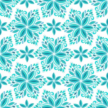 Süs mavi çiçek arka plan. Tekstil tasarımı için dikişsiz desen kumaş ve kış dekorasyon için yazdırır