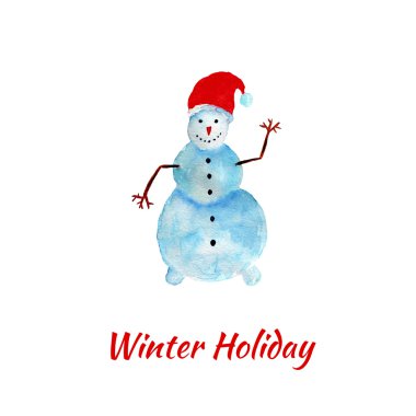 Suluboya kardan adam kartı