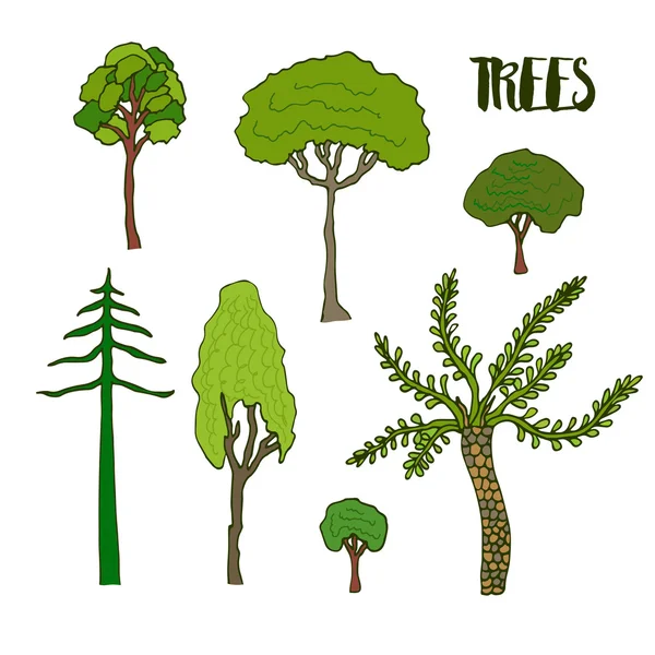 Diseño de la colección Trees — Vector de stock