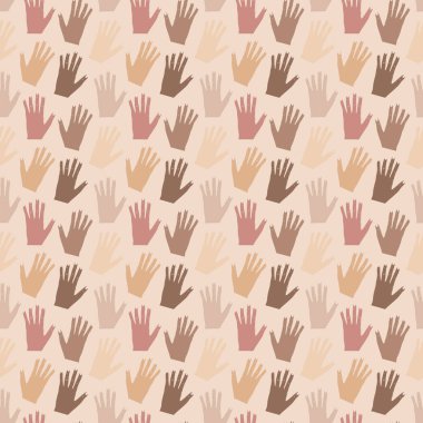 Farklı ten renklerinde, kusursuz bir desen. Irkçılık karşıtı kavram