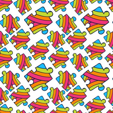 Gökkuşağı bulmacaları arka plan. Çocuklar için tekstil ya da ambalaj kağıdı için pürüzsüz desen