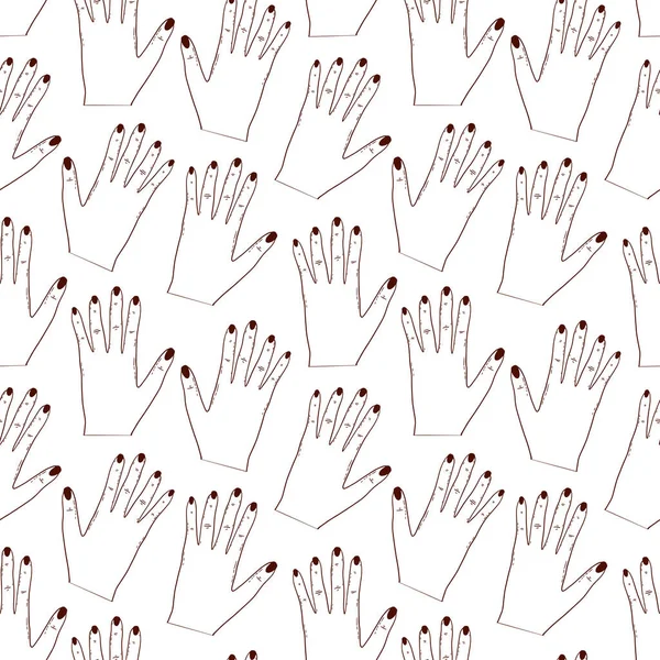 Nahtloses Muster Mit Händen Kindliches Stoffdesign — Stockvektor