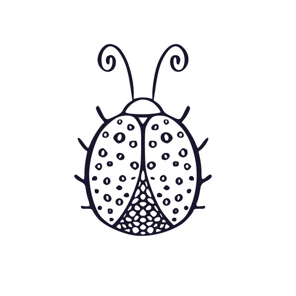 Εικονίδιο Περίγραμμα Ladybug Σχεδιασμός Εκτυπώσιμων Shirt Λογότυπο Αφίσα Εικόνα Τατουάζ — Διανυσματικό Αρχείο