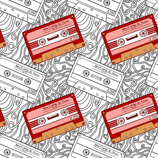 Audio Tapes Colorful Template — Stock Vector