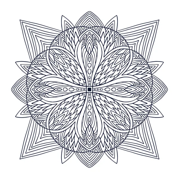 Mandala Σχέδιο Τέχνης Χρωματισμός Σελίδας Βιβλίου Χειροποίητο Μαντάλα Για Εσωτερική — Διανυσματικό Αρχείο