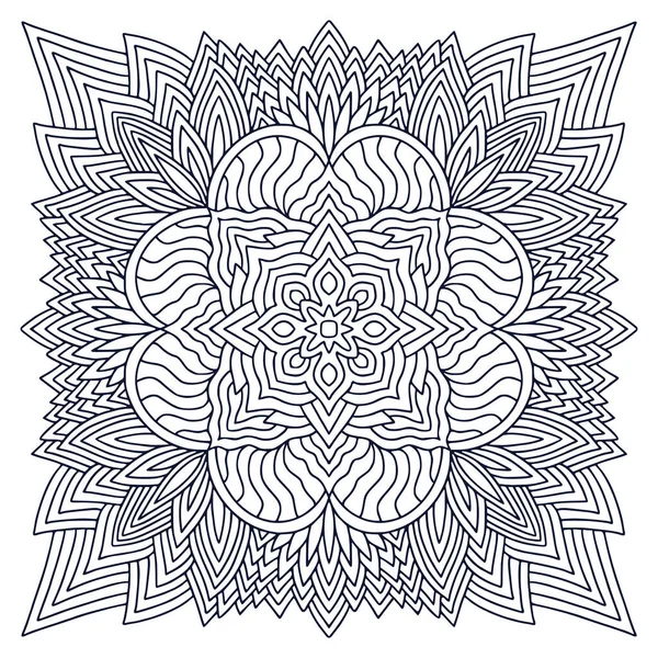 Mandala Design Art Livre Colorier Mandala Dessiné Main Pour Impression — Image vectorielle