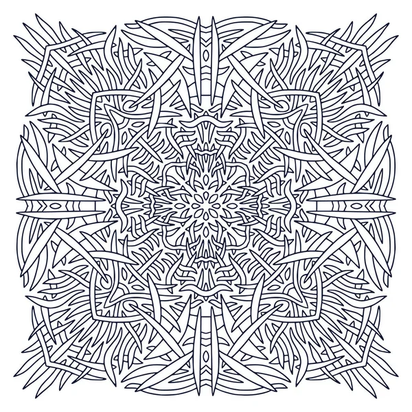 Mandala Art Design Coloring Book Page Hand Drawn Mandala Interior — Stock Vector