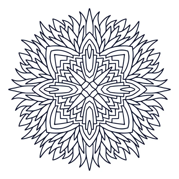 Mandala Kunst Ontwerp Kleurboek Pagina Handgetekende Mandala Voor Interieurprint Zwart — Stockvector