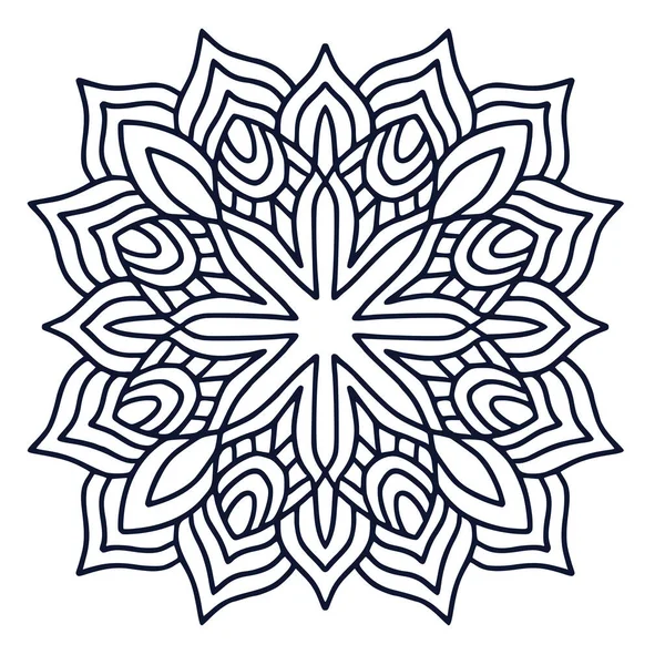 Mandala Sanat Tasarımı Boyama Kitabı Sayfası Baskı Için Çizimi Mandala — Stok Vektör