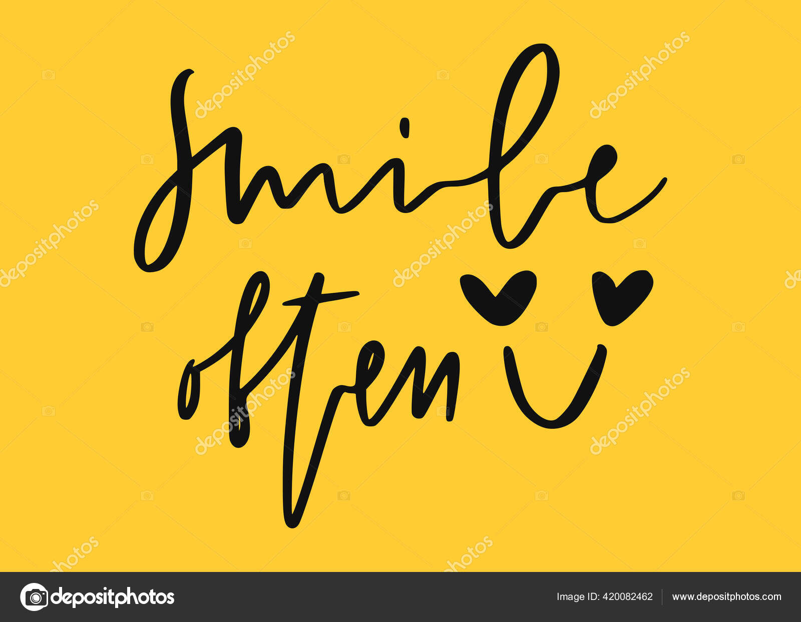 手写文字经常笑有动机的短语创意招贴画设计打印衣服博客图片 图库矢量图像 C M Ion