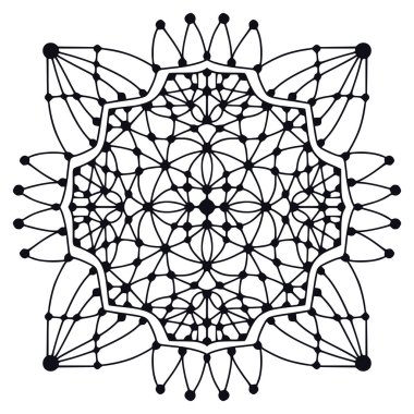 Süslü mandala. Dövme sanat tasarımı. Tam kadınsı bir süs. İç mandala izi