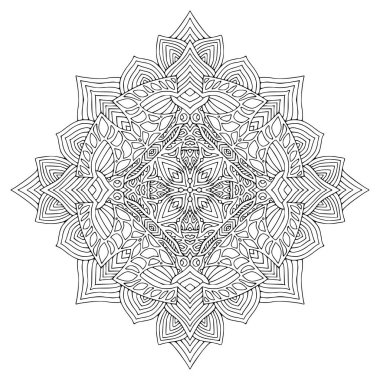 Süslü bohem Mandala. Detaylı süs deseni. Kitap sayfası boyanıyor