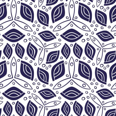 Kusursuz desenli folklorik süs. Kumaş veya duvar kağıdı için arka plan. Eski süslemelerle dekoratif tarzda tekrar eden desenler. Giysiler ve ketenler için tekstil tasarımı