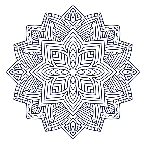 Mandala Art Design Malbuchseite Handgezeichnetes Mandala Für Den Innenausdruck Schwarz — Stockvektor