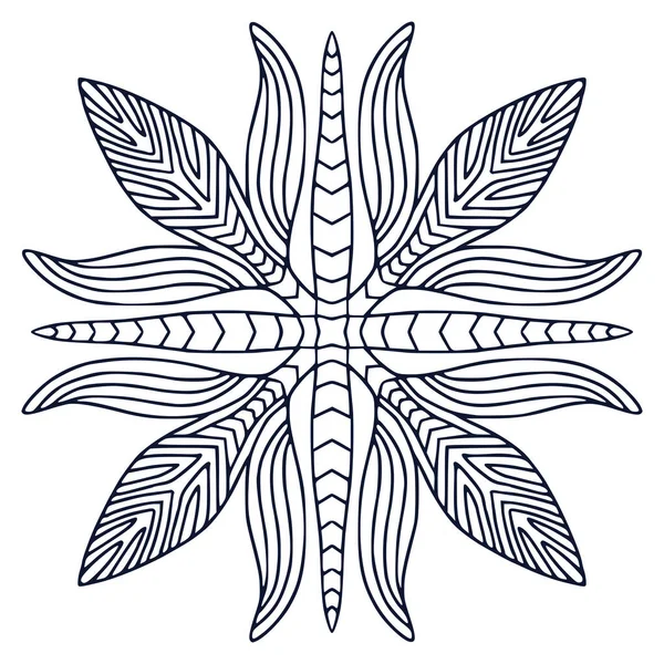 Mandala Sanat Tasarımı Boyama Kitabı Sayfası Baskı Için Çizimi Mandala — Stok Vektör