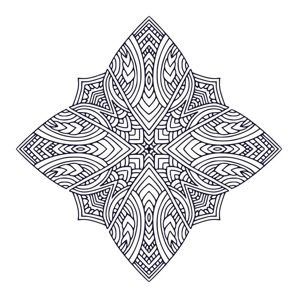 Mandala Ornamentale Bohemien Tattoo Art Design Modello Ornamento Dettagliato Libro — Vettoriale Stock