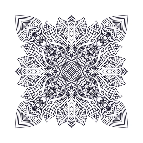 Ornamental Bohemian Mandala Tattoo Art Design Detailed Ornament Pattern Colouring — Stock Vector