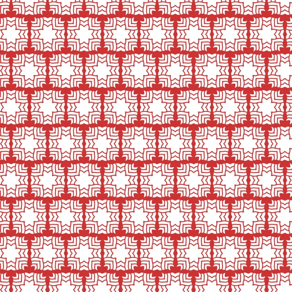 Tegelpatroon Met Modern Ornament Rood Witte Kleuren Folk Achtergrond Voor — Stockvector