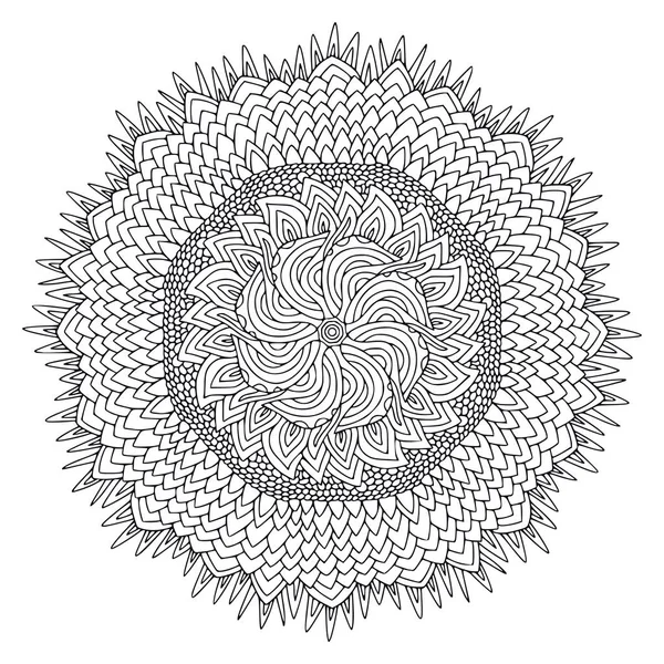 Mandala Ornemental Design Art Tatouage Modèle Ornement Ethnique Page Livre — Image vectorielle