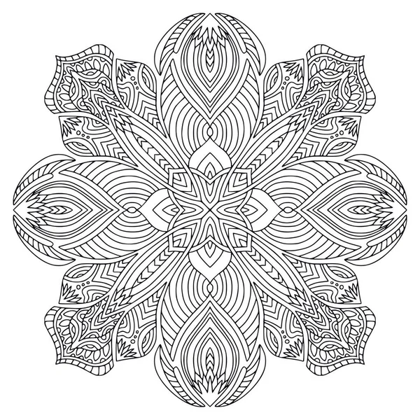 Mandala Bohemien Tattoo Art Design Modello Ornamento Digitale Libro Colorare — Vettoriale Stock