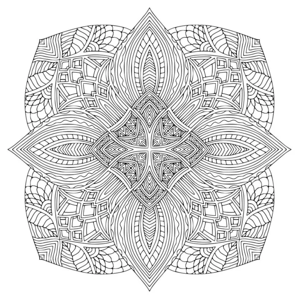 Mandala Bohemio Ornamental Patrón Ornamento Detallado Página Del Libro Para — Vector de stock