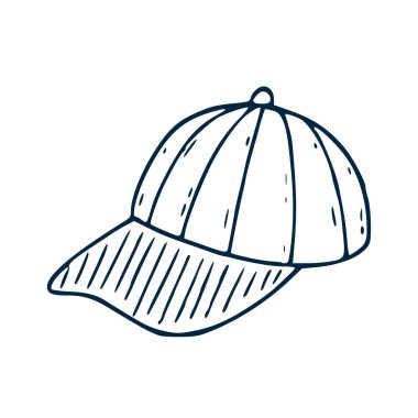 Beyzbol şapkası vektör simgesi. Çizgi sanatı logosu