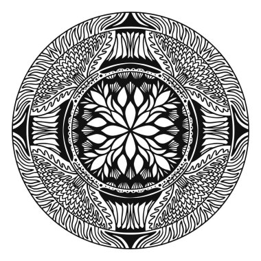 Lüks mandala, halı tasarımı için yuvarlak süs.