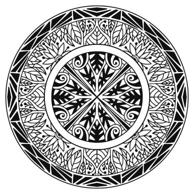 Lüks mandala, halı tasarımı için yuvarlak süs.