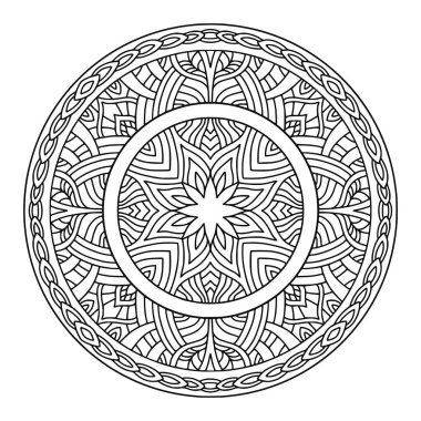 Lüks mandala, halı tasarımı için yuvarlak süs.