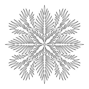 Yaratıcı mandala süsü. Noel kar tanesi tasarımı