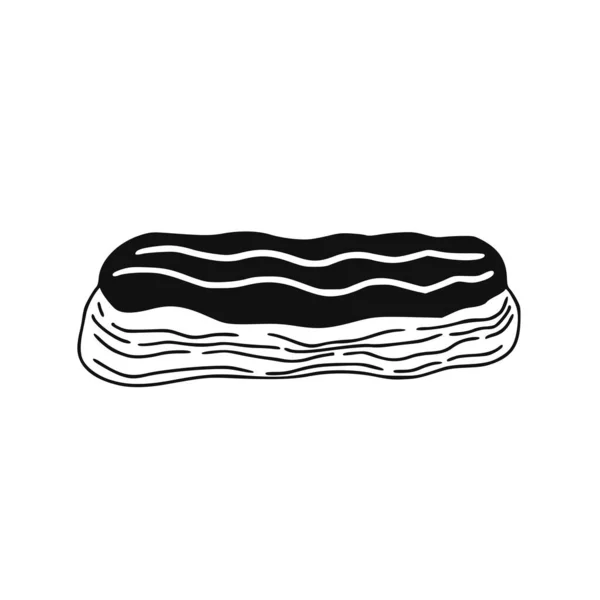 Dulce Postre Eclair Postre Tradicional Francés — Vector de stock