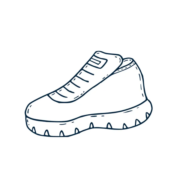 Sport Shoe Vector Icon Hand Drawn Print Line Art Logo — Stock Vector