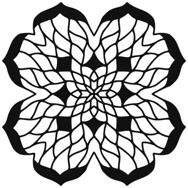 カーペットデザインのための豪華な曼荼羅丸みを帯びた装飾 — ストックベクタ