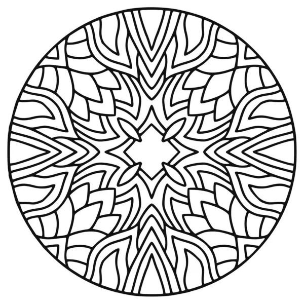 Luxe Mandala Afgerond Ornament Voor Tapijt Ontwerp — Stockvector