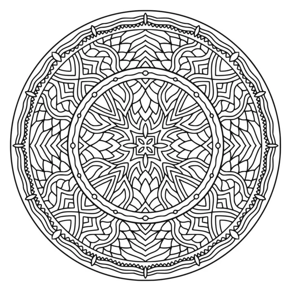 Πολυτελές Mandala Στρογγυλεμένο Στολίδι Για Σχεδιασμό Χαλί — Διανυσματικό Αρχείο